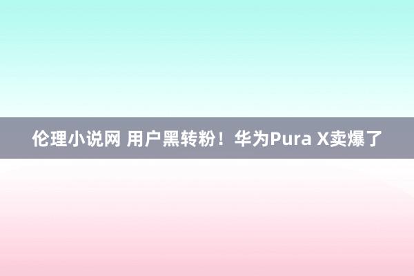 伦理小说网 用户黑转粉！华为Pura X卖爆了