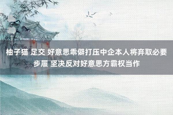 柚子猫 足交 好意思乖僻打压中企本人将弃取必要步履 坚决反对好意思方霸权当作