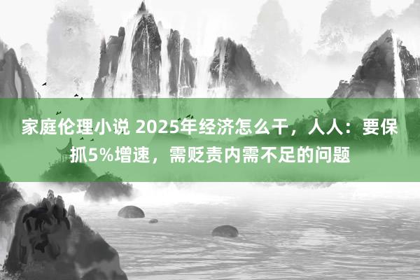 家庭伦理小说 2025年经济怎么干，人人：要保抓5%增速，需贬责内需不足的问题