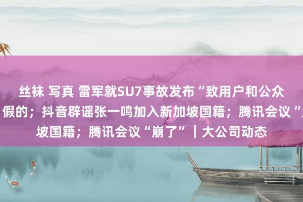 丝袜 写真 雷军就SU7事故发布“致用户和公众的一封信”？小米：假的；抖音辟谣张一鸣加入新加坡国籍；腾讯会议“崩了”｜大公司动态