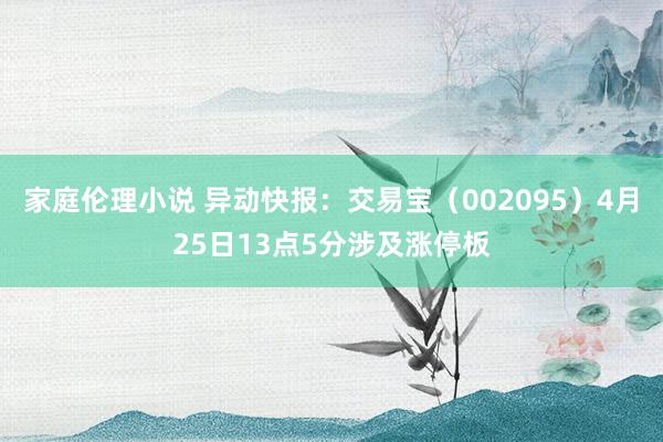 家庭伦理小说 异动快报：交易宝（002095）4月25日13点5分涉及涨停板