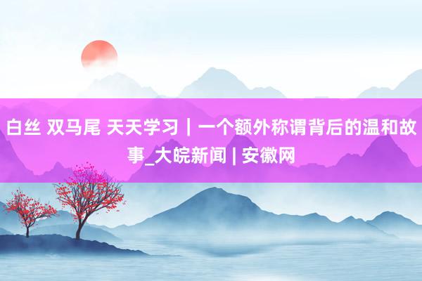 白丝 双马尾 天天学习｜一个额外称谓背后的温和故事_大皖新闻 | 安徽网