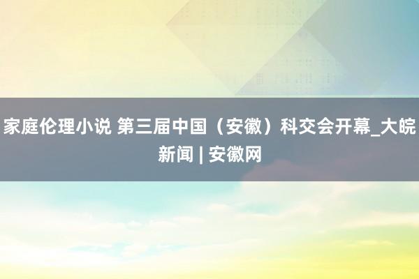 家庭伦理小说 第三届中国（安徽）科交会开幕_大皖新闻 | 安徽网