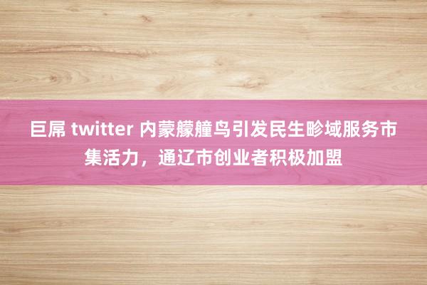 巨屌 twitter 内蒙艨艟鸟引发民生畛域服务市集活力，通辽市创业者积极加盟